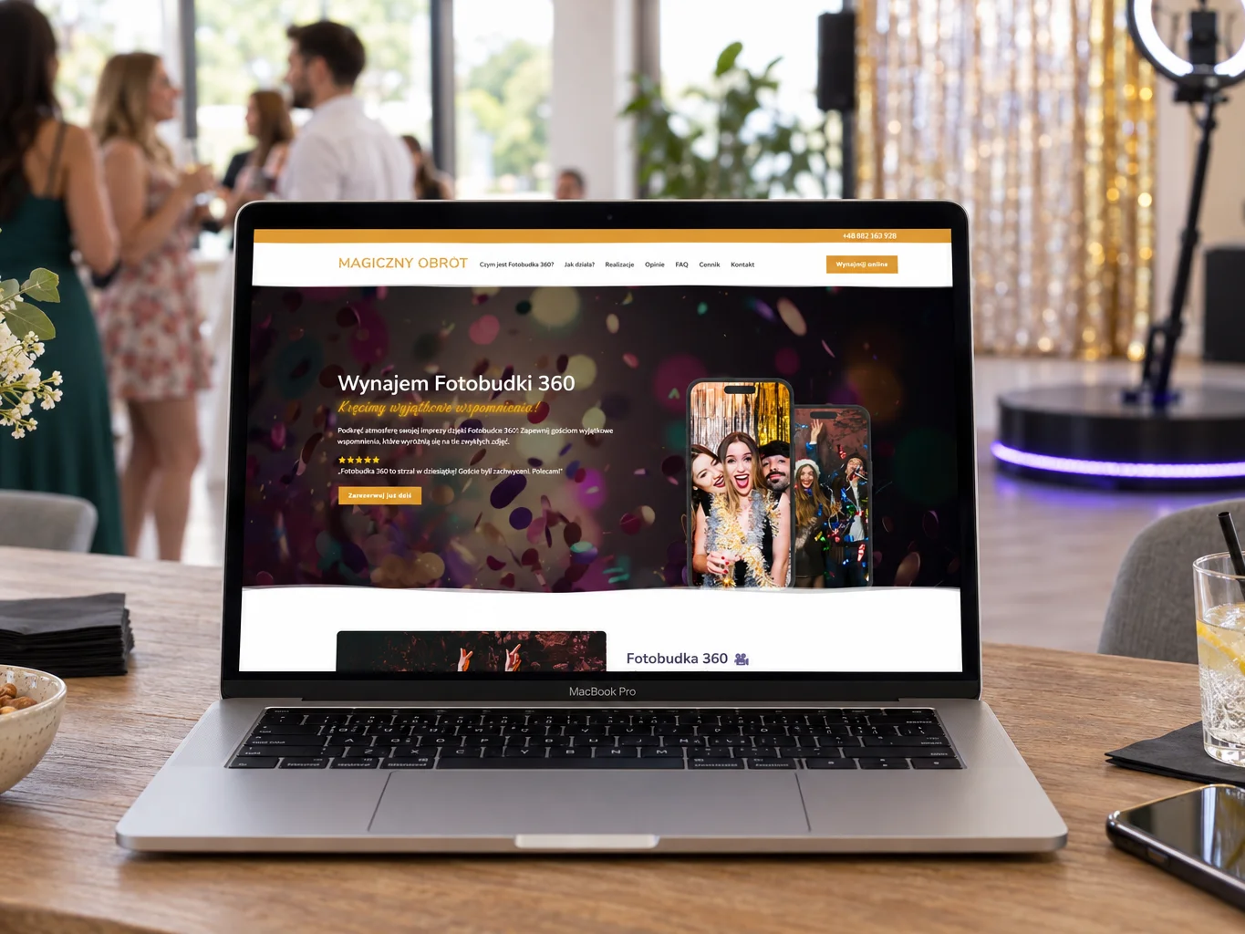 Strona Magiczny Obrót na laptopie