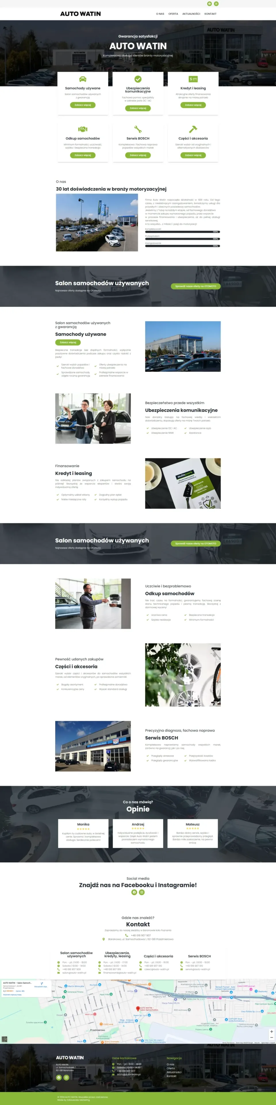 Auto Watin - strona internetowa: strona główna