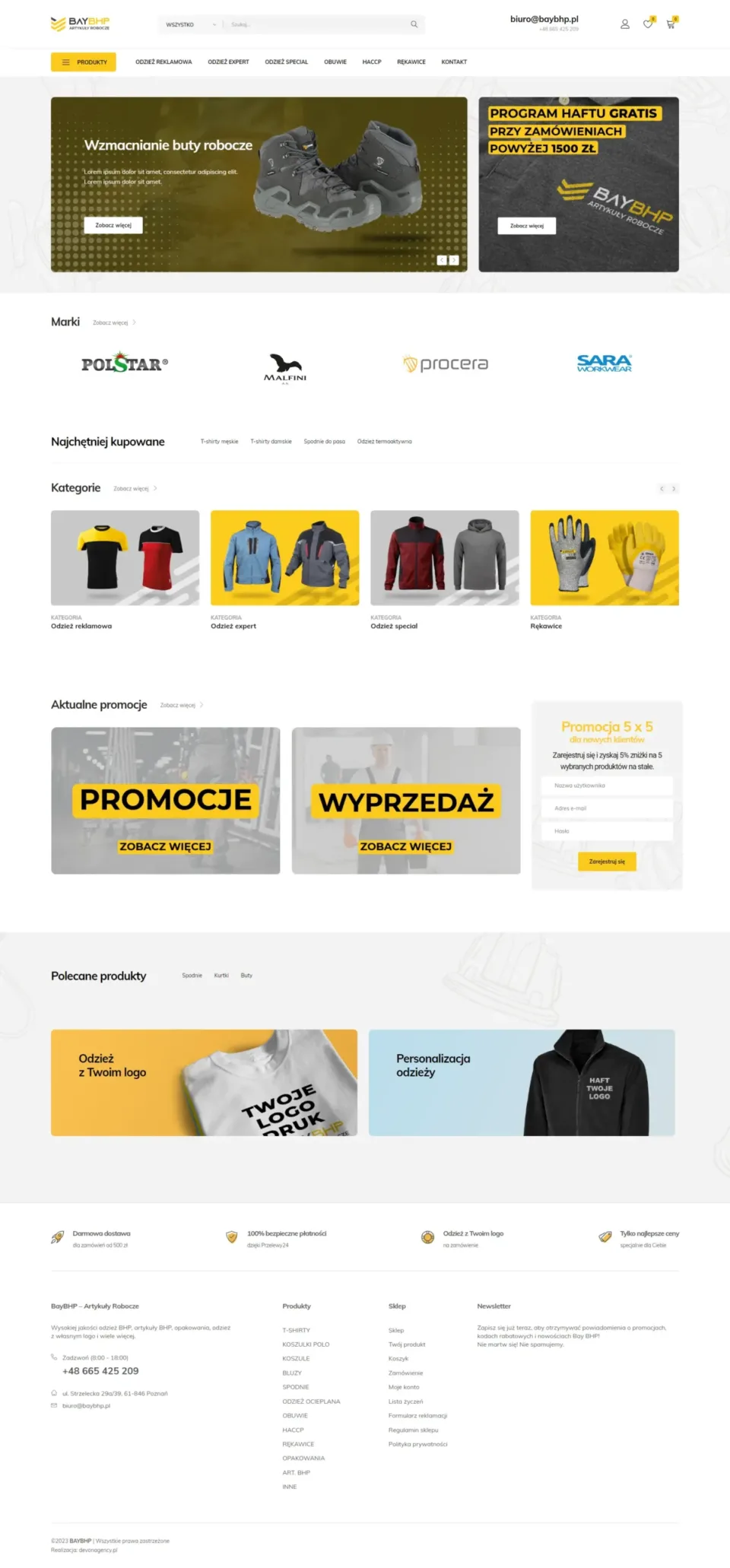 Bay BHP - strona internetowa: strona główna