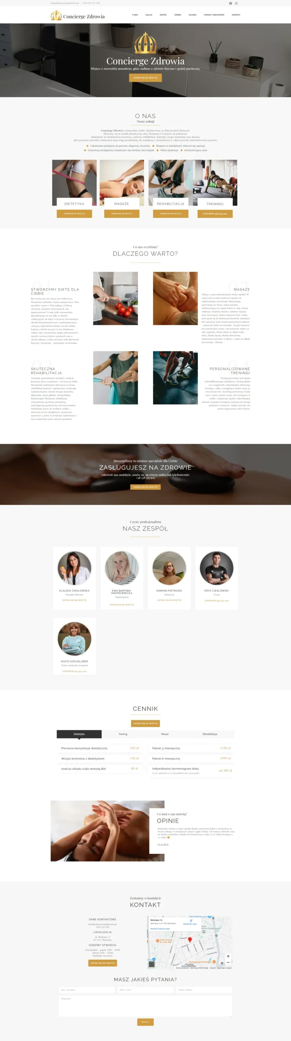 Concierge Zdrowia - strona internetowa: strona główna