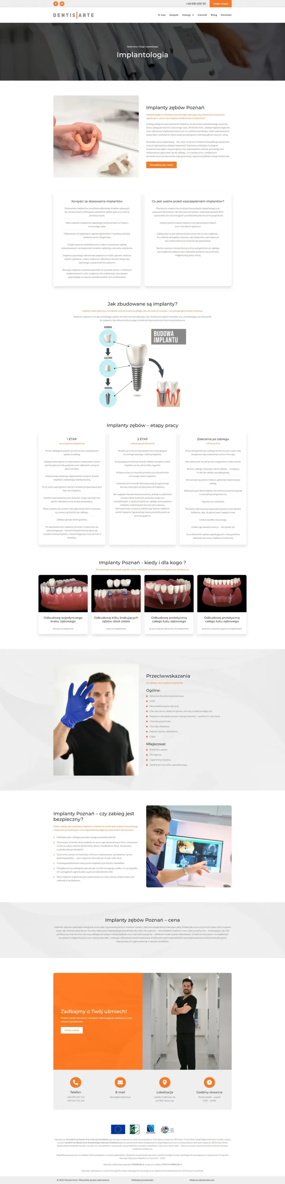 Dentis Arte - strona internetowa: Implantologia