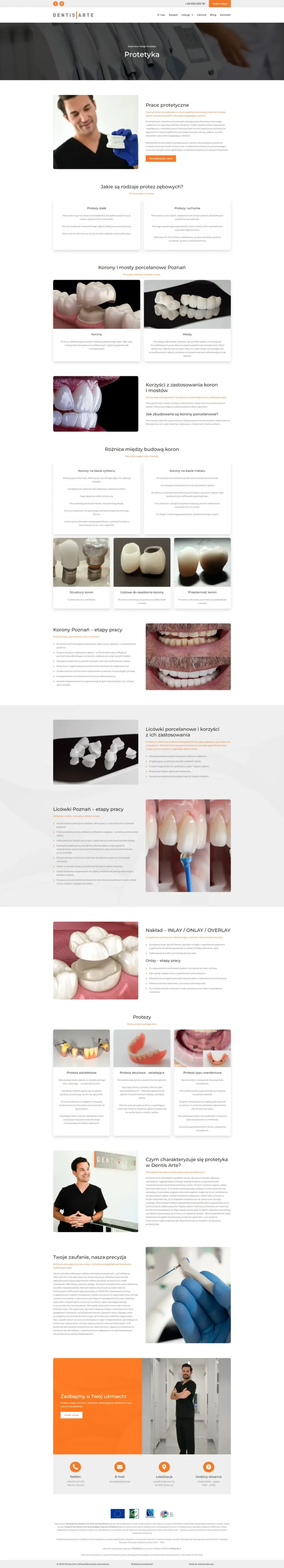 Dentis Arte - strona internetowa: Protetyka