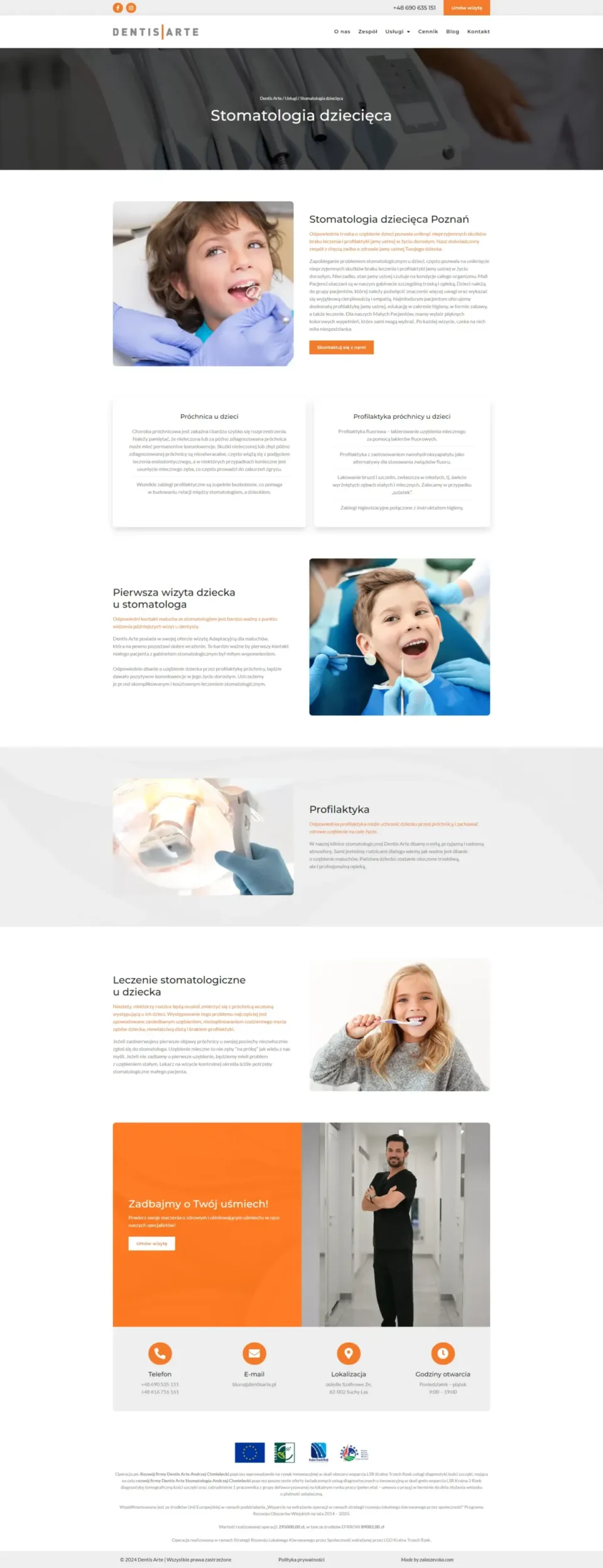 Dentis Arte - strona internetowa: Stomatologia dziecięca