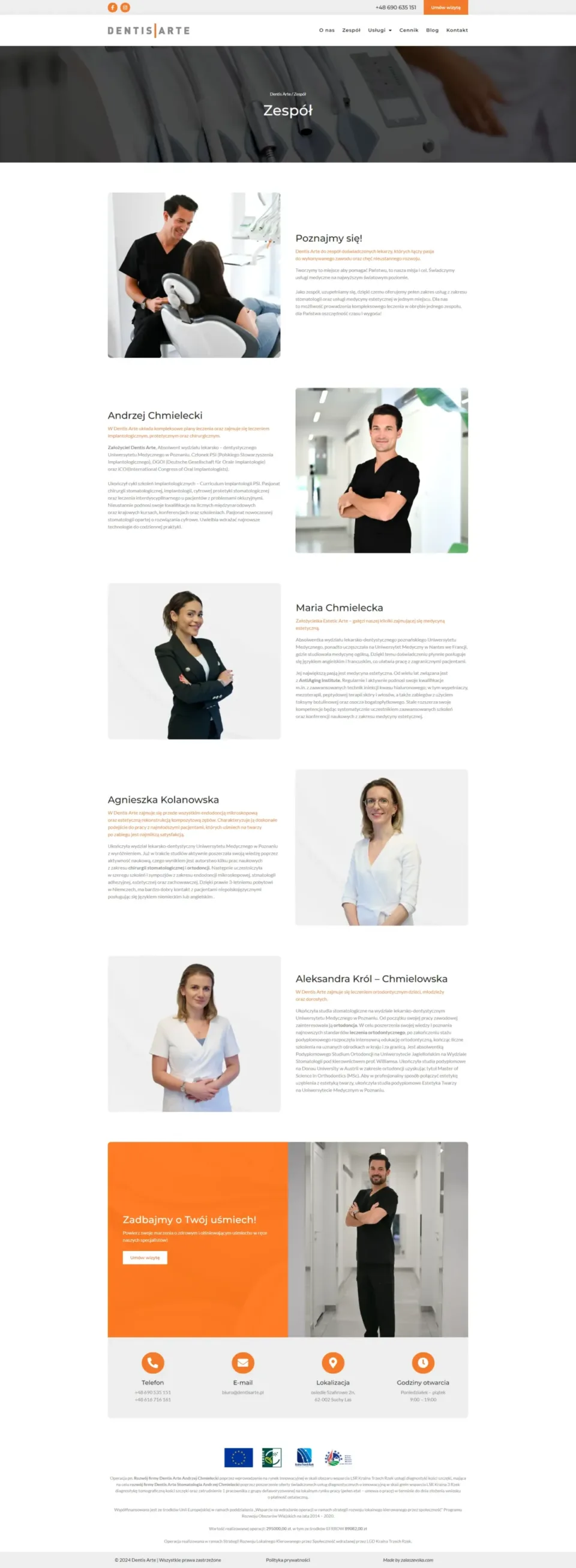 Dentis Arte - strona internetowa: Zespół