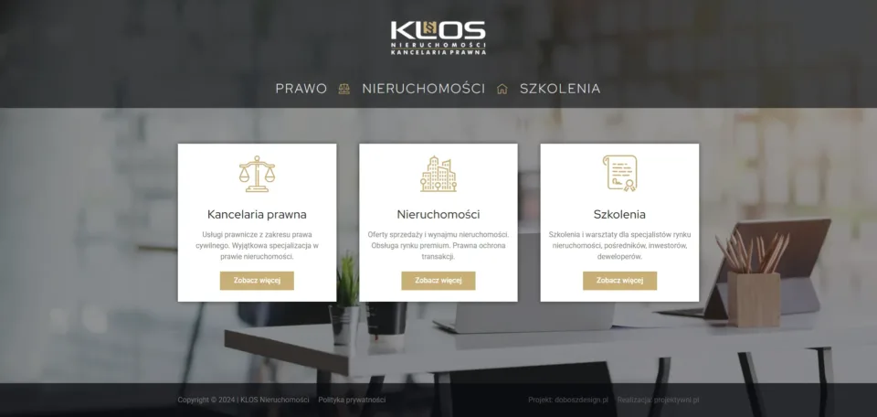 KLOS - strona internetowa: strona główna