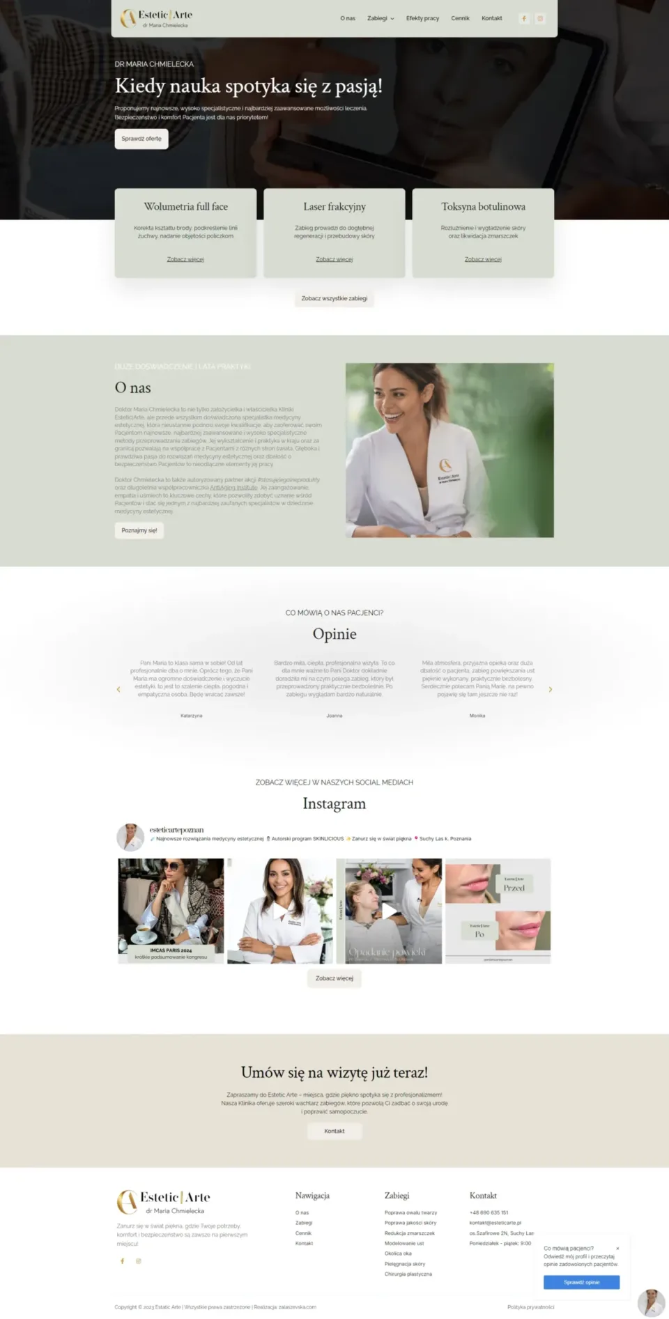 Estetic Arte - strona internetowa: strona główna