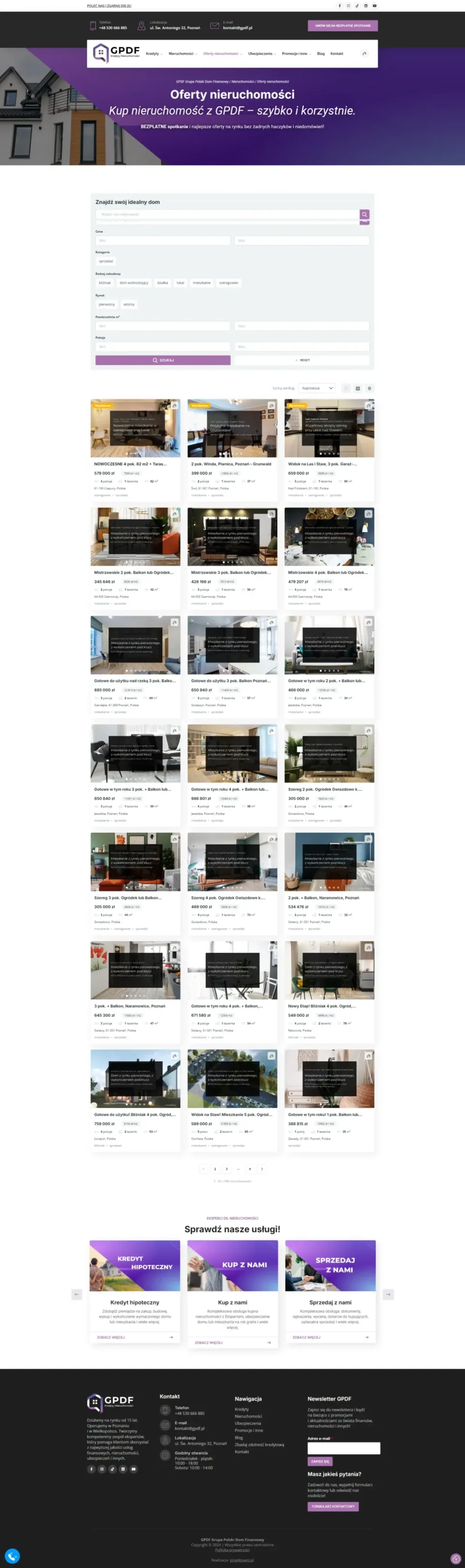 GPDF Grupa Polski Dom Finansowy - strona internetowa: Oferty nieruchomości