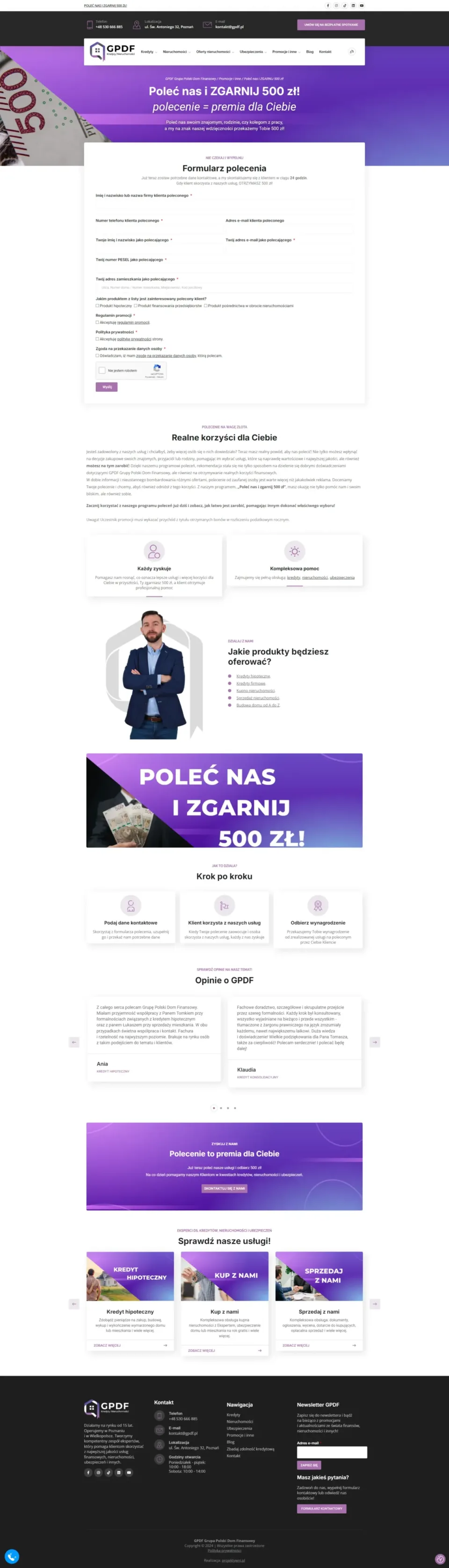 GPDF Grupa Polski Dom Finansowy - strona internetowa: Poleć nas i ZGARNIJ 500 zł!
