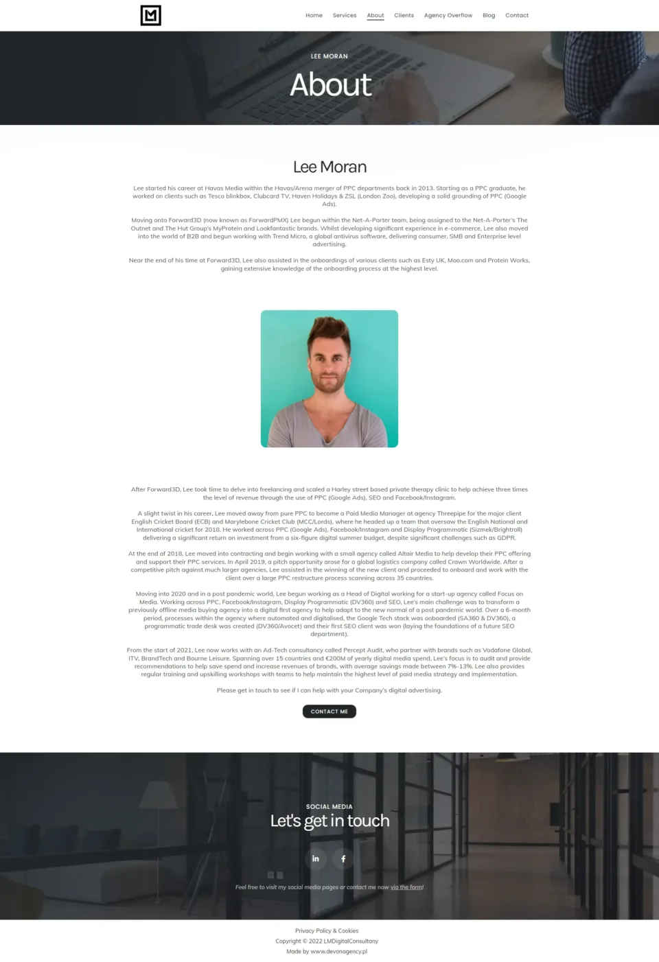 LM Digital Consultancy - strona internetowa: About