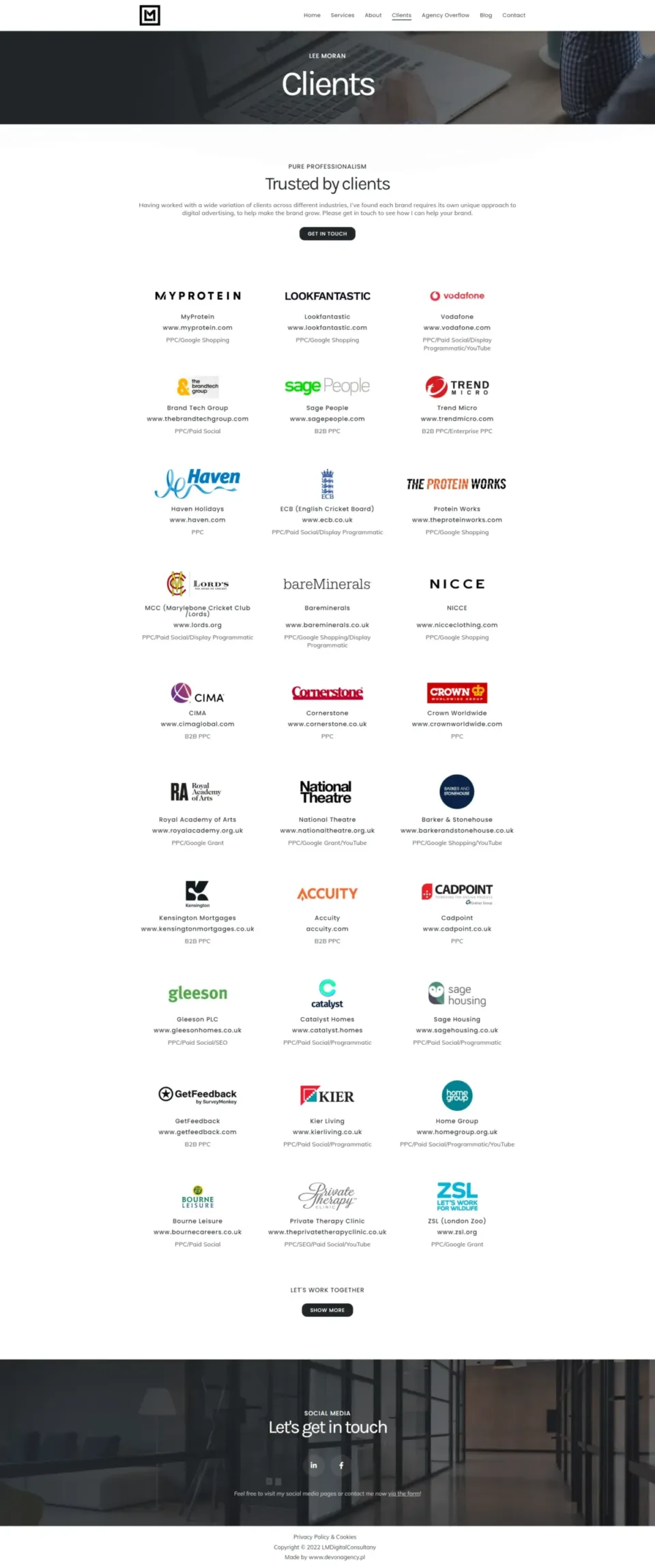 LM Digital Consultancy - strona internetowa: Clients