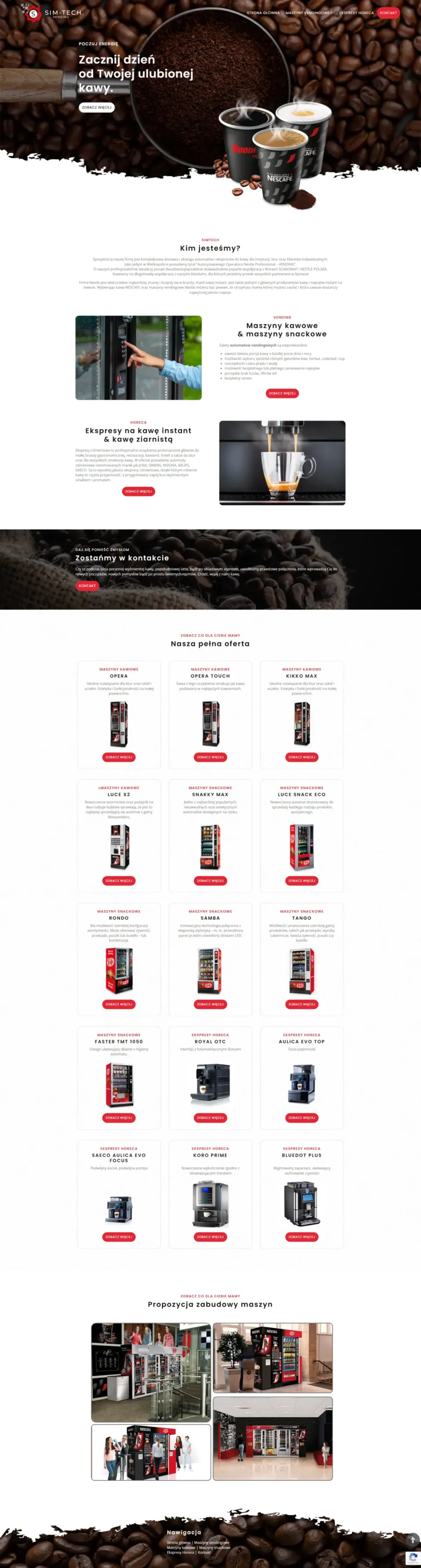 SIM-TECH Vending - strona internetowa: strona główna