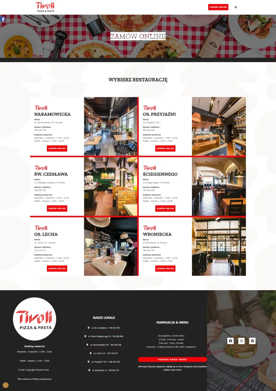 Tivoli - strona internetowa: Zamów online