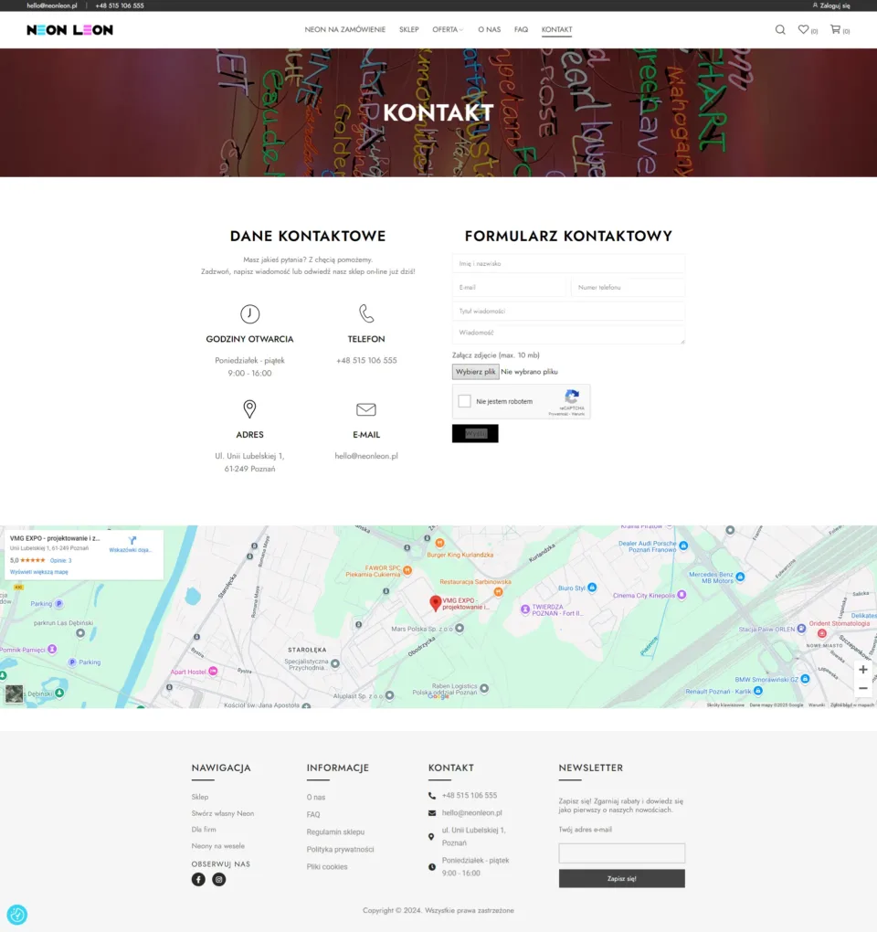 Neon Leon - strona internetowa: Kontakt