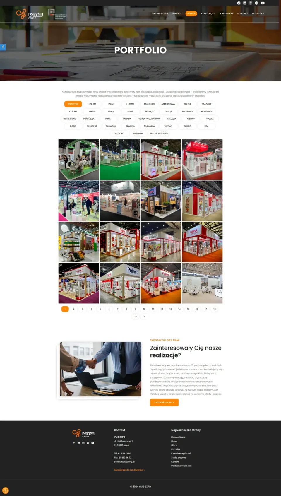 VMG Expo - strona internetowa: Portfolio