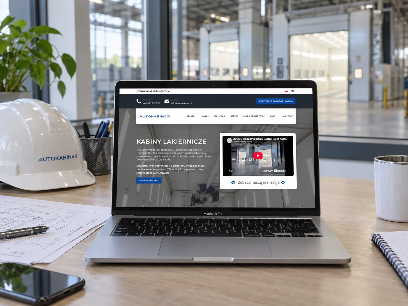 Strona Autokabina na laptopie