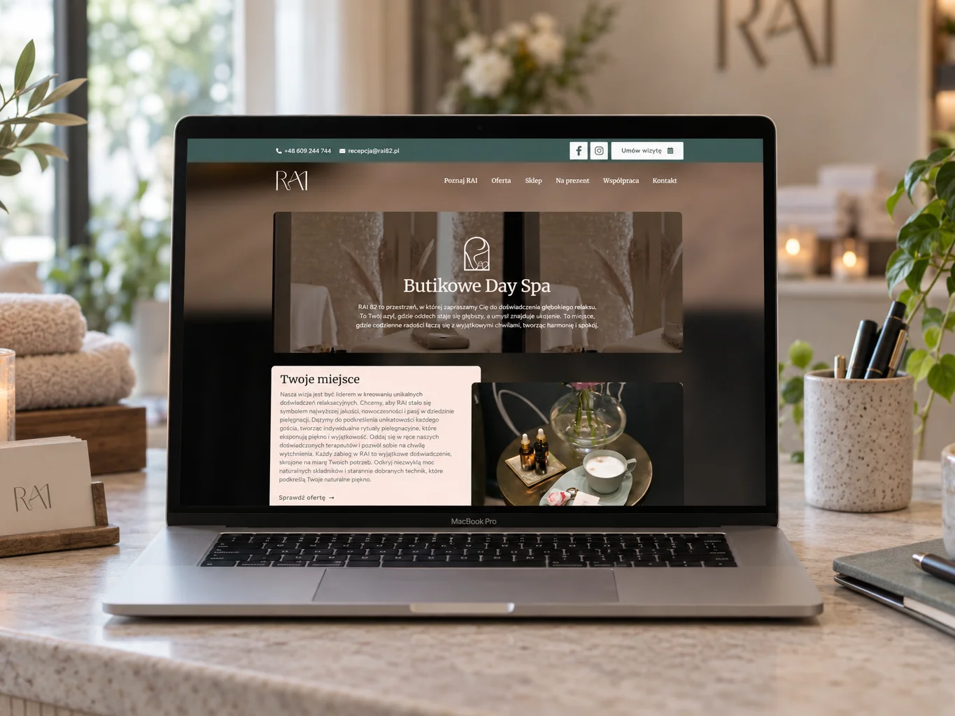 Strona RAI 82 na laptopie