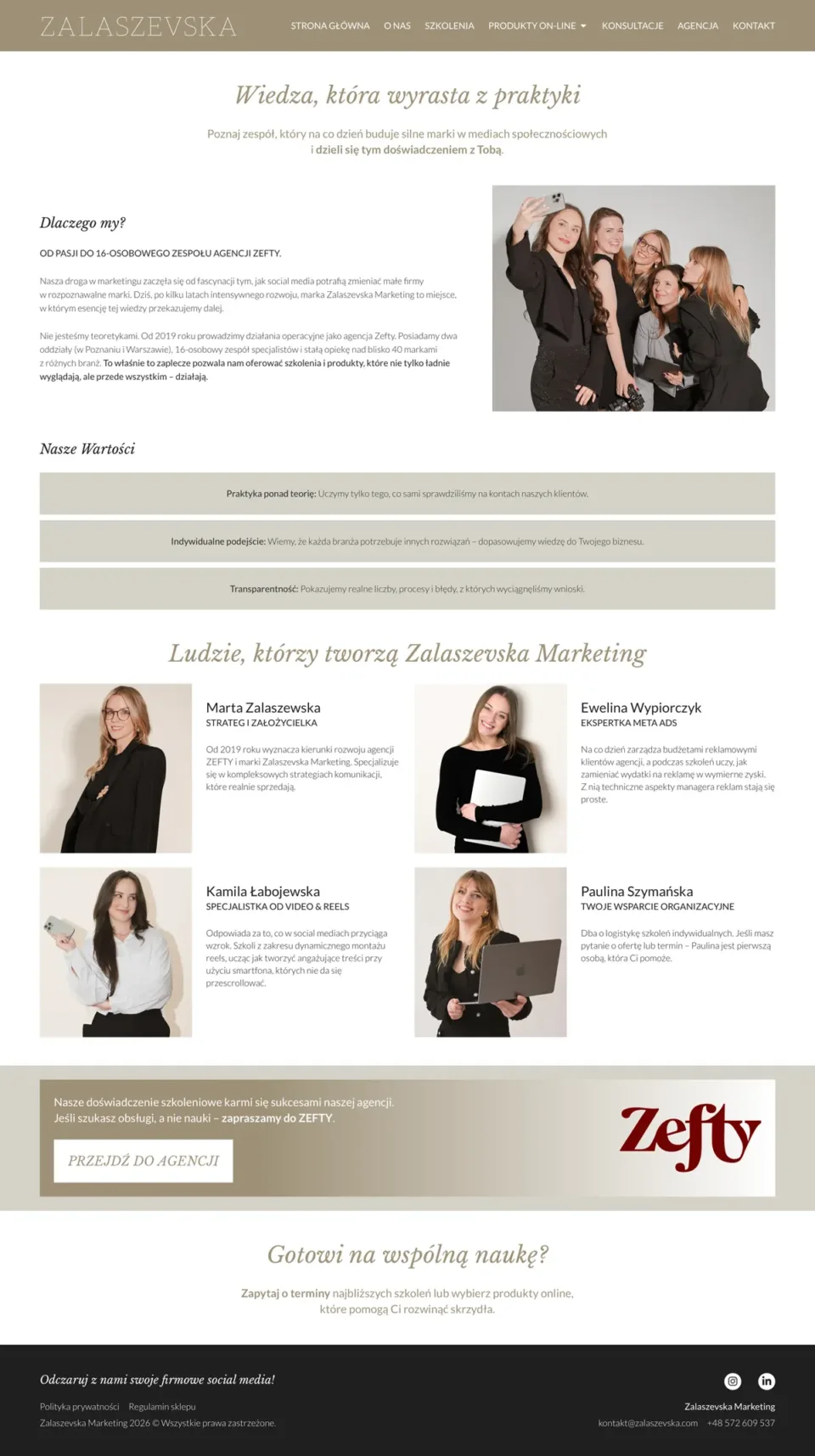 Zrzut strony Zalaszevska Marketing, podstrona 2