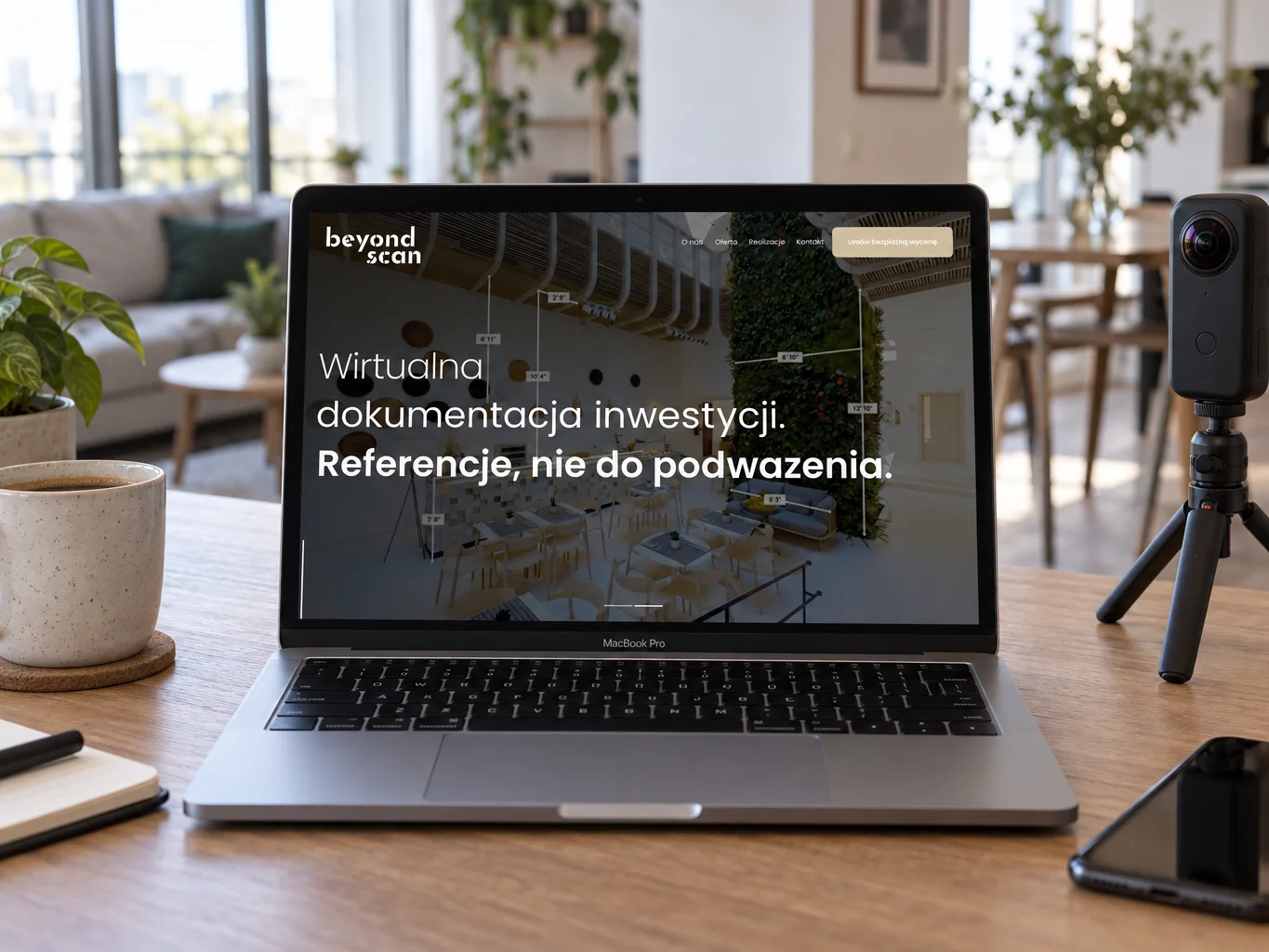 Strona Beyond Scan na laptopie