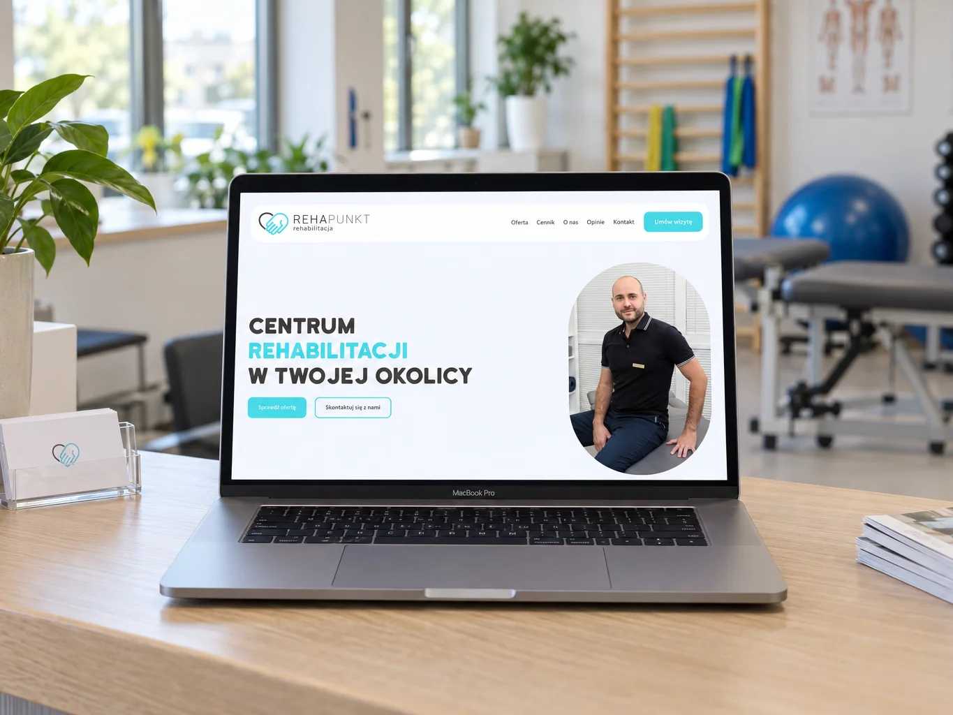 Strona REHAPUNKT na laptopie