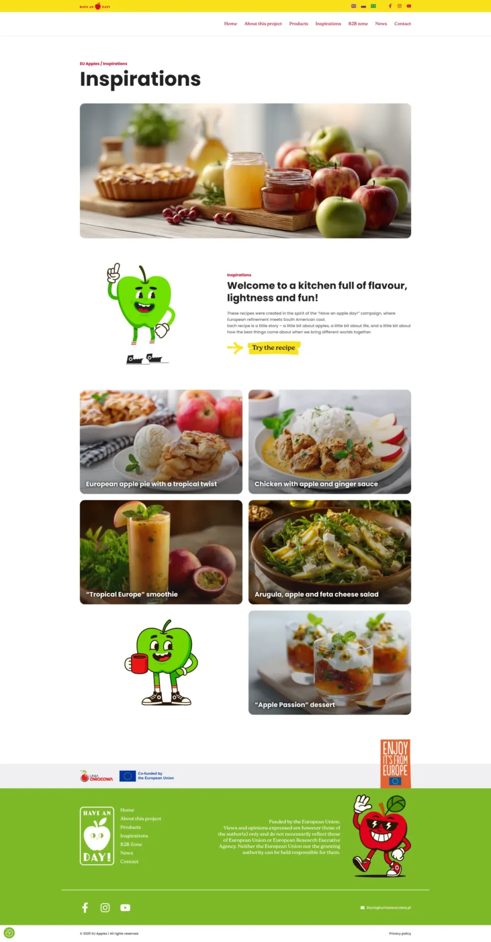 EU Apples - strona internetowa: Inspirations