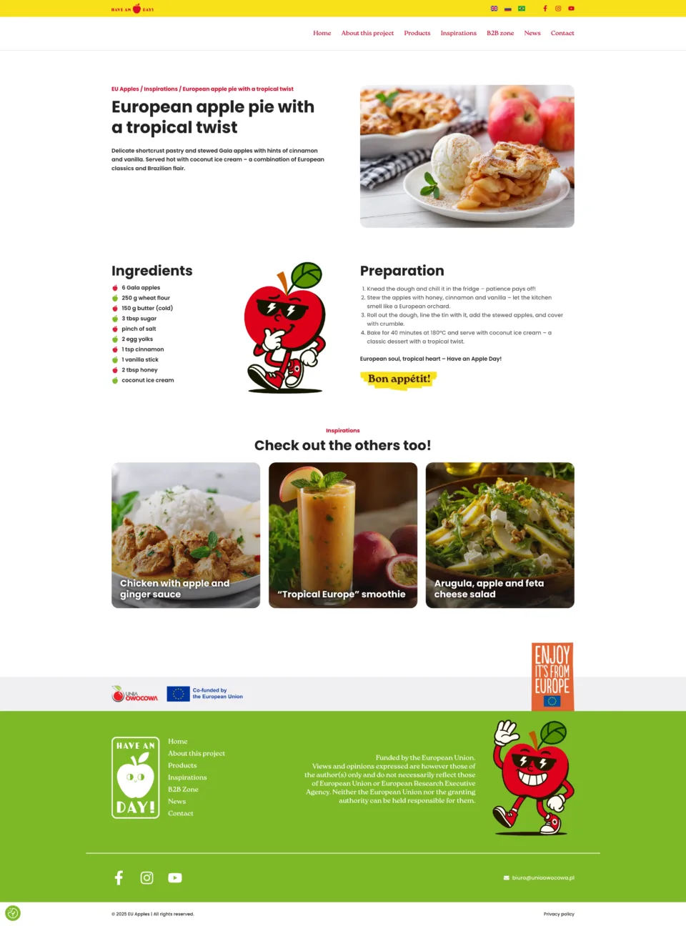 EU Apples - strona internetowa: European apple pie with a tropical twist