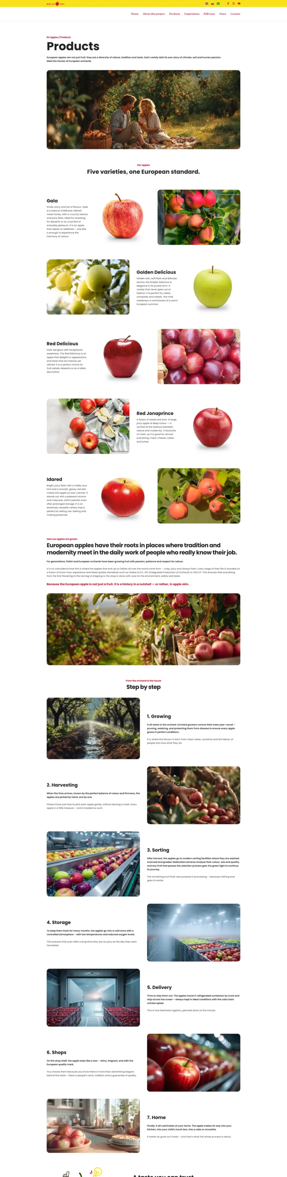 EU Apples - strona internetowa: Products