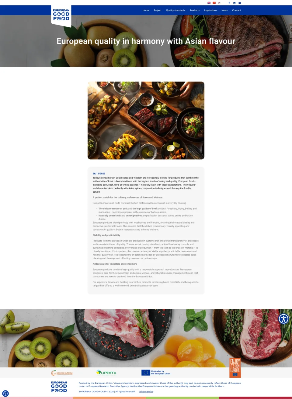 European Good Food - strona internetowa: European quality in harmony with Asian flavour