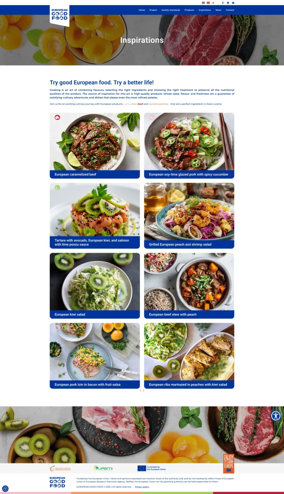 European Good Food - strona internetowa: Inspirations