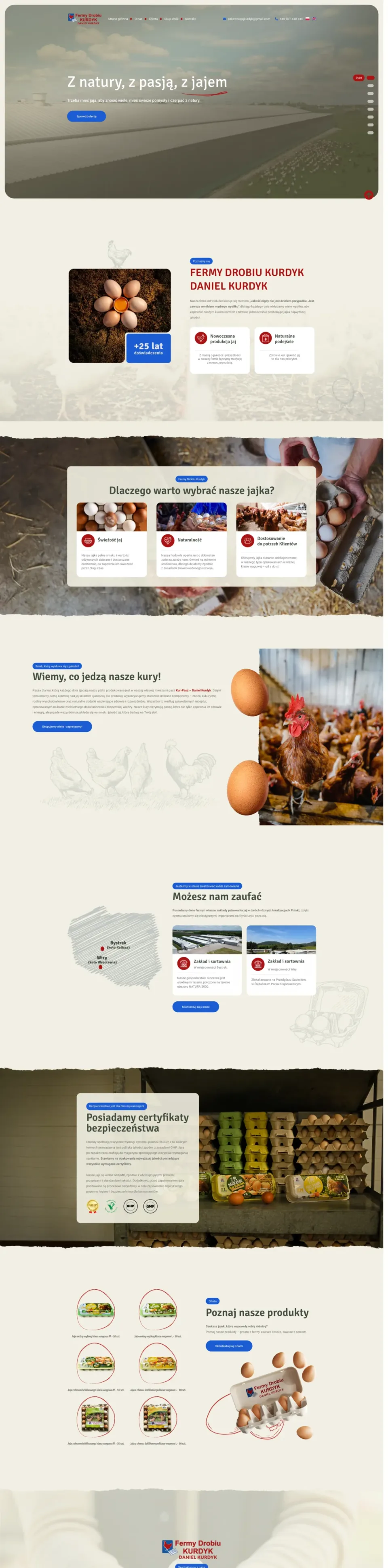 Fermy drobiu Kurdyk - strona internetowa: strona główna