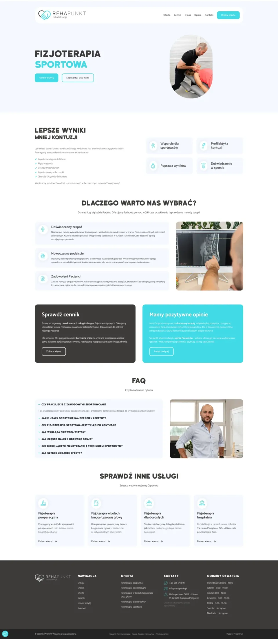 REHAPUNKT - strona internetowa: Fizjoterapia sportowa