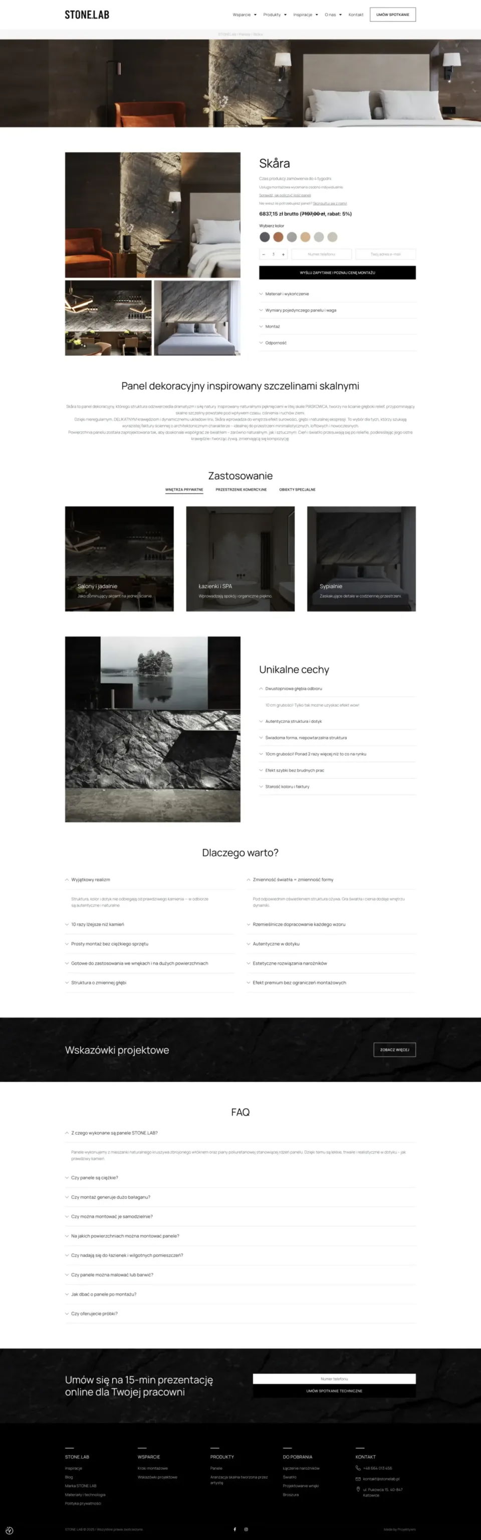 STONE.LAB - strona internetowa: Skåra