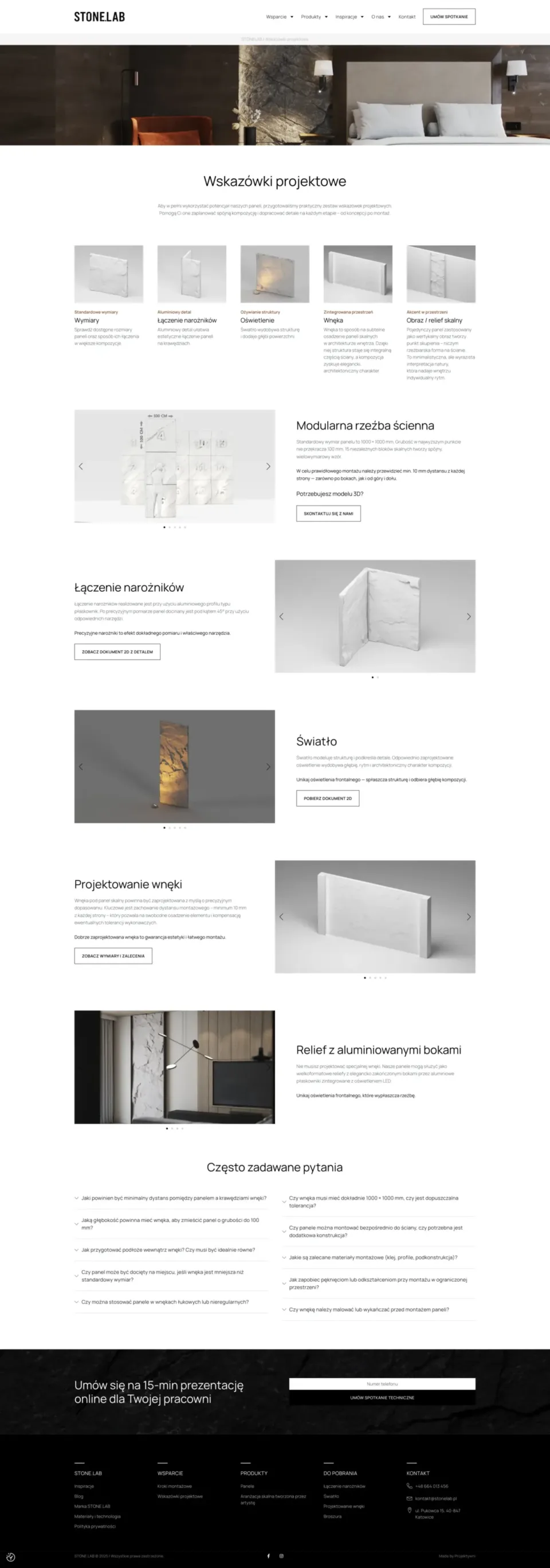 STONE.LAB - strona internetowa: Wskazówki projektowe