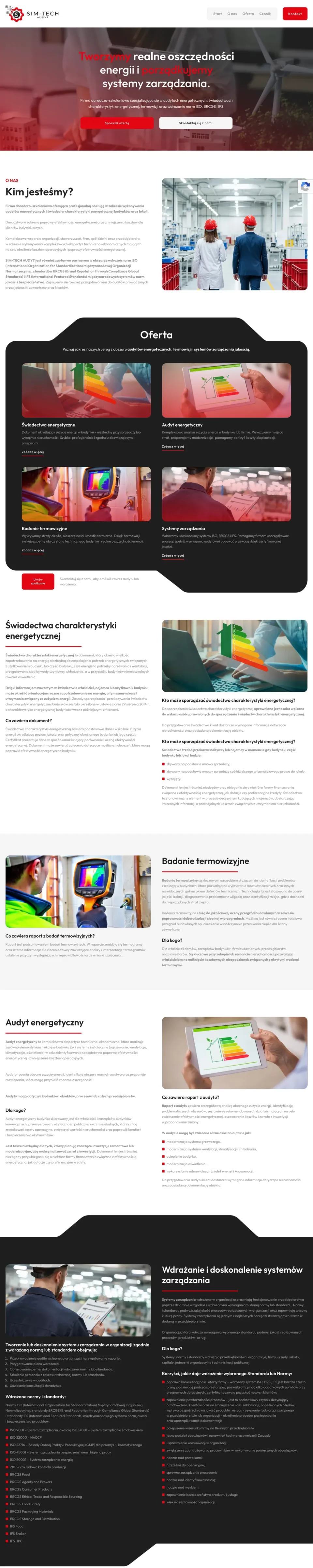 Zrzut strony SIM-TECH Audyt, podstrona 1