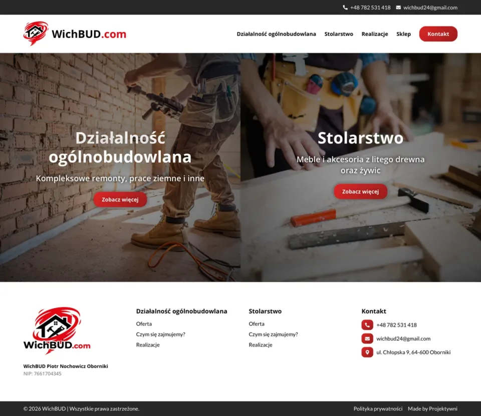 Zrzut strony WichBUD, podstrona 1